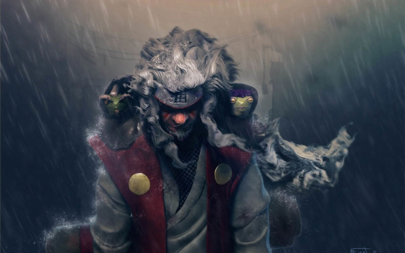jiraiya, fan art, naruto, anime, painting