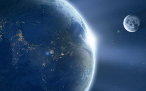 earth, moon, space, astronomy, globe, planet, stars, cosmos, orbit, satellite, lens flare, glowing