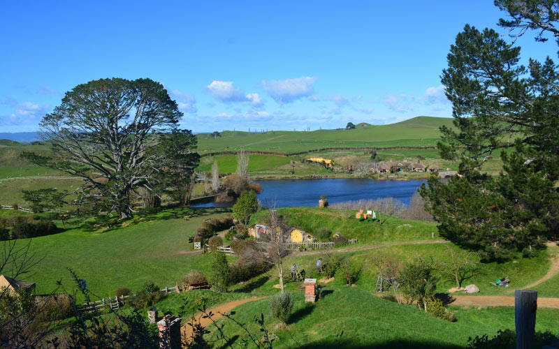 hobbiton, lord of the rings, hobbits, new zealand, lotr, fantasy, house, home, landscape, nature