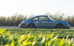automobile, car, classic, grass, field, lawn, luxury, porsche, rims, road, side view, sports car, vehicle, wheels, rural, landscape