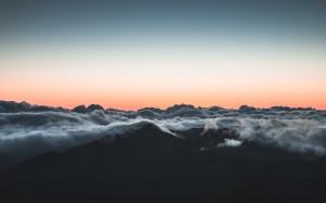 horizon, mountains, clouds, sky, sunrise, sunset, mountain range, landscape, nature