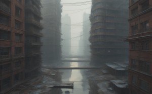 city, cyberpunk, dystopia, streets, slum, ghetto