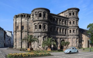 architecture, city, volkswagen beetle, volkswagen beetle, car, porta nigra, trier, vintage, old, history