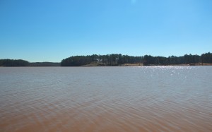 lake, february, landscape, water, sunny, sky, blue
