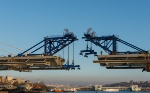 construction, technology, golden horn metro bridge, istanbul, city, bridge, cityscape