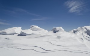snowdrifts, snow, winter, blue sky