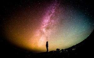 silhouette, night, stars, milky way, galaxy, sky, space, people, man, men, astronomy, astronomical