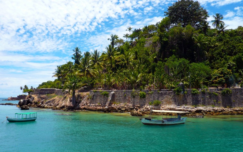 beach, sea, coast, water, forest, ocean, boats, shore, vacation, lagoon, bay, fort, island, caribbean, palms, brazil, tropics, maldives