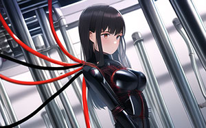 anime, art, painting, japan, cartoon, cybernetic, women, girl, man, men