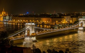 night, bridge, buda castle, budapest, hungary, city, cities, architecture