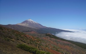 teide, clouds, mountains, spain, tenerife, holidays, march, spring, nature, landscape