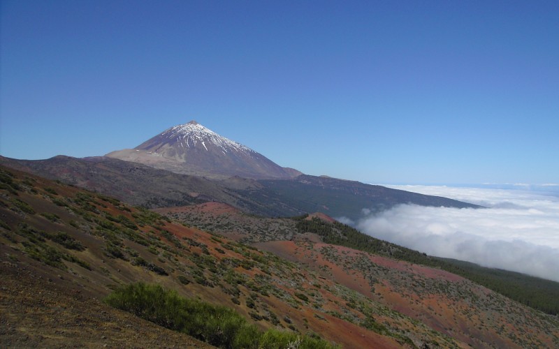 teide, clouds, mountains, spain, tenerife, holidays, march, spring, nature, landscape