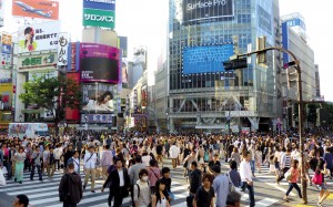 pedestrians, people, road, buildings, crowd, downtown, japan, tokyo, shibuya, metropolis, city