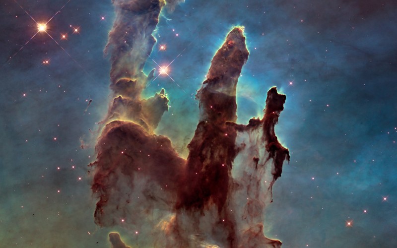 space, cosmos, stars, galaxy, science, nasa, hubble space telescope, pillars of creation, eagle nebula