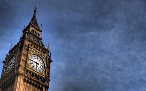 clouds, sky, night, evening, tower, big ben, england, london, spire, steeple, westminster, architecture