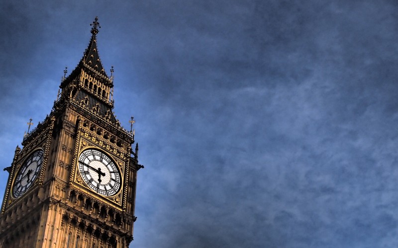 clouds, sky, night, evening, tower, big ben, england, london, spire, steeple, westminster, architecture